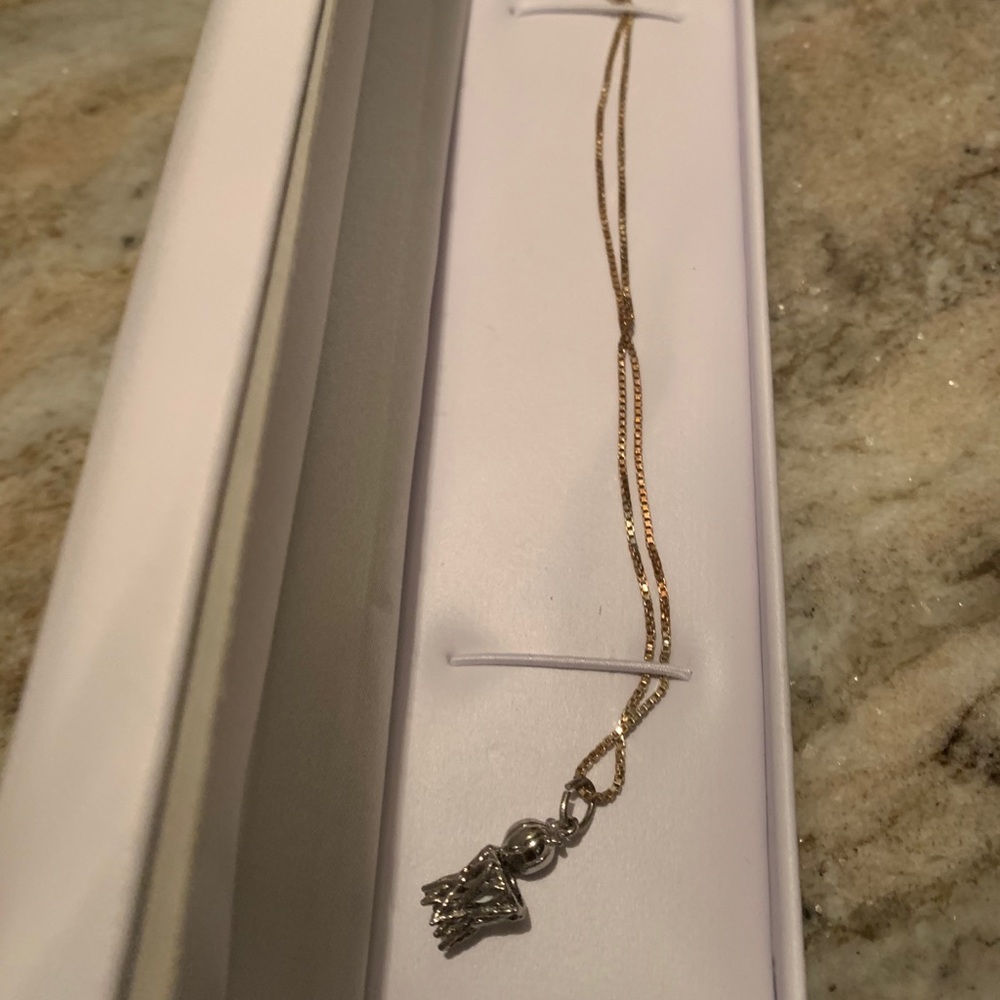 embroidered basketball necklace